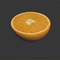 Fresh Juicy Sliced Orange Half With Bright Pulp On Dark Background