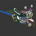 Modern Motorcycle With Green Accents Futuristic Design Chrome Headlights And Side Mirrors