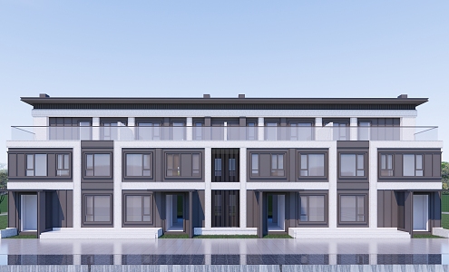 New Chinese Residential Building Noble Double Villa 3d model