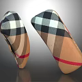 Decorative Ornament Set With Plaid Pattern Beige Black Red Curved Shape Home Decor 3d model