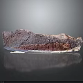 Wooden Stone Pink And White With Natural Textured Surface On Black Background Showing Clear Reflection