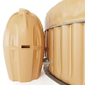 Beige Inflatable Garden Spa Tub By Easy Spa With Cover And Metal Clasps