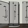 Modern Glass Shower Screens Design With Black Fixtures And Handles
