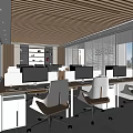 Modern public office area 3d model
