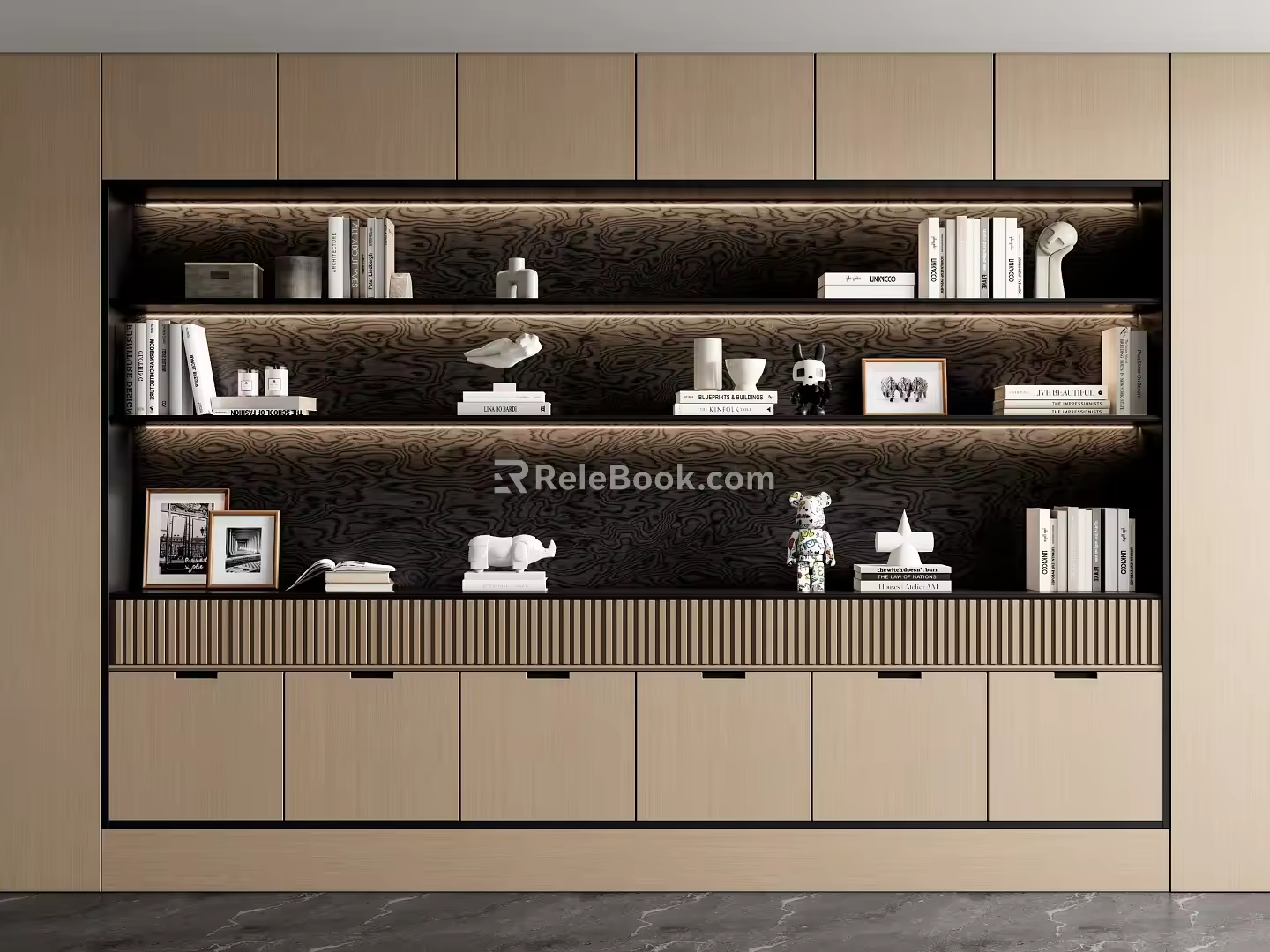 Modern Bookcase Full Wall Bookcase Open Bookcase Study Bookcase Book Decoration 3d model