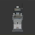 Sci Fi Robot Character With Screen Antenna And Blue Mechanical Console Design