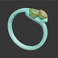 Sleek Modern Silver Ring With Two Connected Stones And Smooth Band Design
