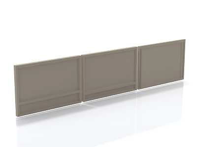 Gray Modern Fence Panel Design With Three Connected Smooth Panels And Simple Structure 3d model