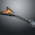 Shiny Electric Guitar With Sunburst Finish Neck Frets Pickups And Reflective Surface