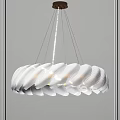 Elegant Modern White Curved Acrylic Chandelier With Soft Glowing Lighting Effect
