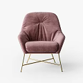 Elegant Green and Pink Accent Chairs with Velvet Upholstery and Gold Metal Legs