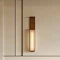 Modern Minimalist Wall Lamp With Brown Metal Frame And Fabric Shade For Indoor Lighting