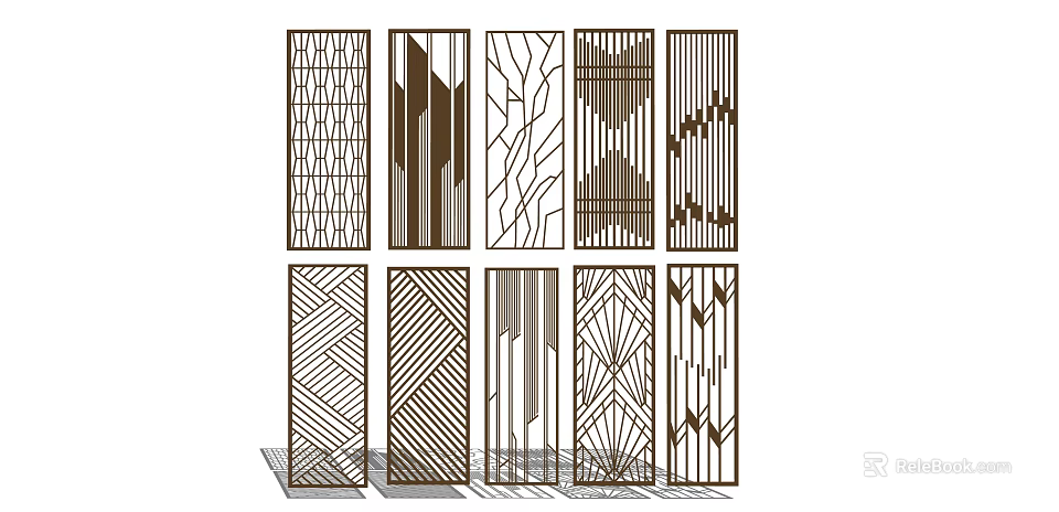 Modern Room Divider Designs With Various Geometric Patterns For Interior Decor 3d model