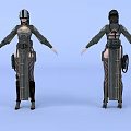 Game Movie Character 3D Model With Sci Fi Helmet And Detailed Armor Design