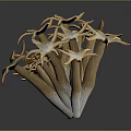 Multiple Golden Starfish Clustered in Artistic Sculpture on Dark Background