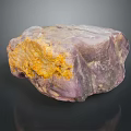 Natural Purple Yellow Raw Stone Block With Colorful Mineral Texture And Patterns