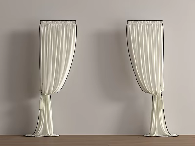 Middle Ancient Cream Gauze Curtain Modern Middle Ancient Window Screen Curtain Cream Middle Ancient Window Screen Curtain Modern Gauze Curtain Middle Ancient Gauze Curtain 3d model