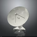 White Satellite Dish With Sturdy Mounting Stand And Dish Shaped Design 3d model