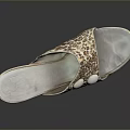 Stylish Leopard Print High Heel Slippers With Round Decorative Buttons For Women