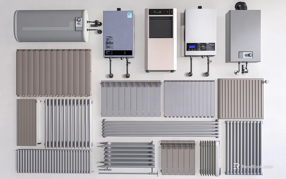 Various Types Of Modern Radiators With Different Styles And Metal Materials For Home Heating 3d model 