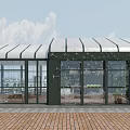 Outdoor Shower Sauna In Glass Sunroom With Comfortable Seating And Green Plants