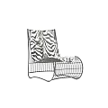 Modern Zebra Print Leisure Chairs With Black Metal Frame And Curved Design