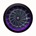 Stylish Black and Purple Tire Featuring Radial Crystal Like Geometric Hub Design