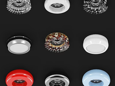 Various Colors Modern Design Downlights And Spotlights For Home Interior Lighting 3d model