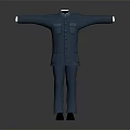 Blue Traditional Chinese Clothing Full Body View With Long Sleeves And Pockets