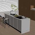 Bar chair combination 3d model