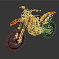 Red And Black Dirt Bike Motorcycle With Monster Energy Logos And Large Tires