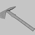 Bloody Axe With Sharp Blade And Red Stained Handle On Gray Background 3d model