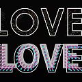 Vibrant 3D LOVE Typography Art With Neon Lights And Shiny Reflections