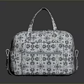 Fashionable Blue And White Floral Pattern Handbag With Sturdy Handles For Daily Use