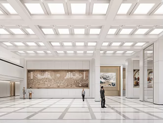 Modern Hall Administration Building Lobby 3d model