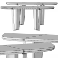 Modern Marble Table Design With Metal Legs And Colorful Surface Patterns 3d model