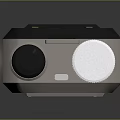 HEL-112 Device Featuring Gray Main Body Top Cylindrical Component Front Display And Grille Openings 3d model