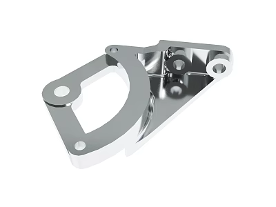 Silver Mechanical Metal Part With Holes And Structural Design Features 3d model