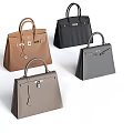 Stylish Classic Leather Handbags In Different Colors With Top Handles And Metal Locks