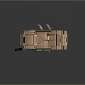 Desert Colored Tactical Military Vehicle With Roof Mounted Machine Gun And Open Door