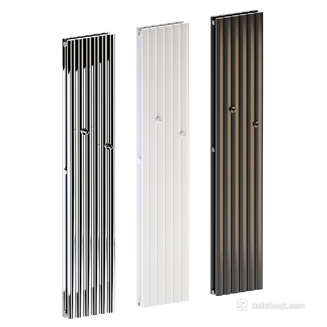 Contemporary Vertical Radiator Design With Black White And Dark Color Options For Home Heating 3d model 