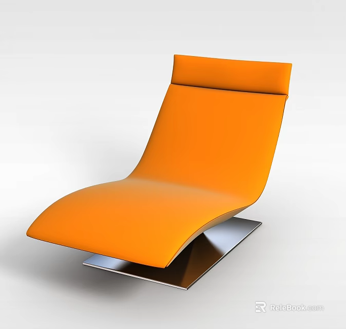 Modern Orange Sofa and Coffee Table Set with Metal Base and Ergonomic Design 3d model 