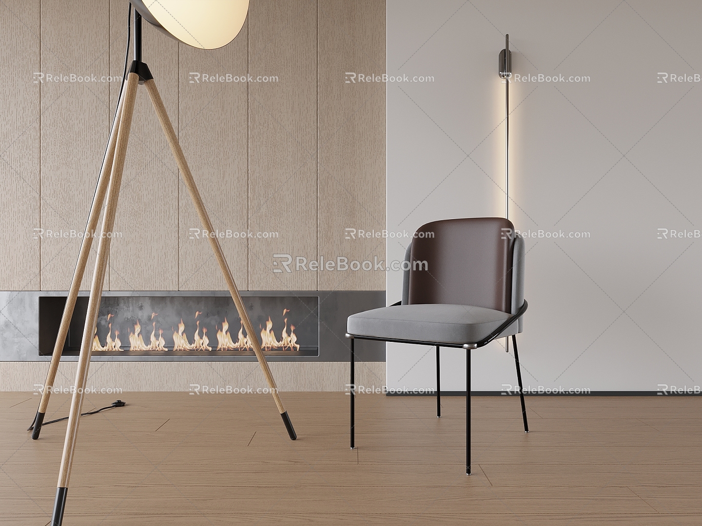 Modern Dining Chair Chair Single Chair 3d model