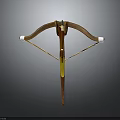 Traditional Handcrafted Wooden Bow With Yellow Grip White Ends And Leather String
