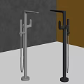 Modern Sleek Stainless Steel Tall Faucets With Black And Silver Design For Home