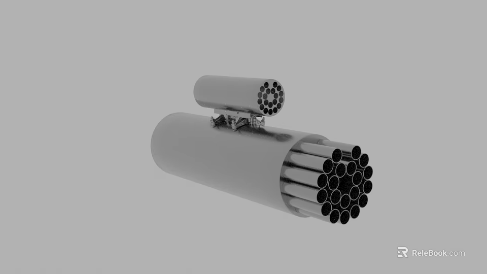 Industrial Mechanical Equipment With Dual Cylindrical Structure And Multiple Pipes 3d model 