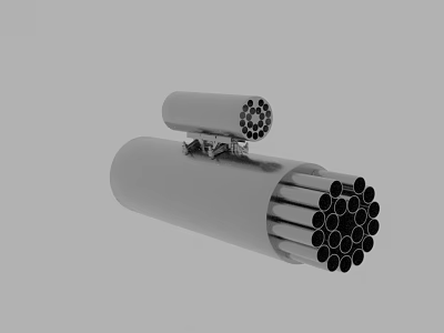Industrial Mechanical Equipment With Dual Cylindrical Structure And Multiple Pipes 3d model