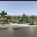 Traditional Japanese Karesansui Garden Design With Rock Formations Moss And Wooden Deck