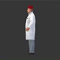 White Doctor Coat With Red Cap And Stethoscope Daily Life Essentials