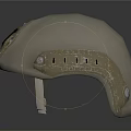 Beige Protective Helmet With Metal Fittings And Side Vent Holes Design